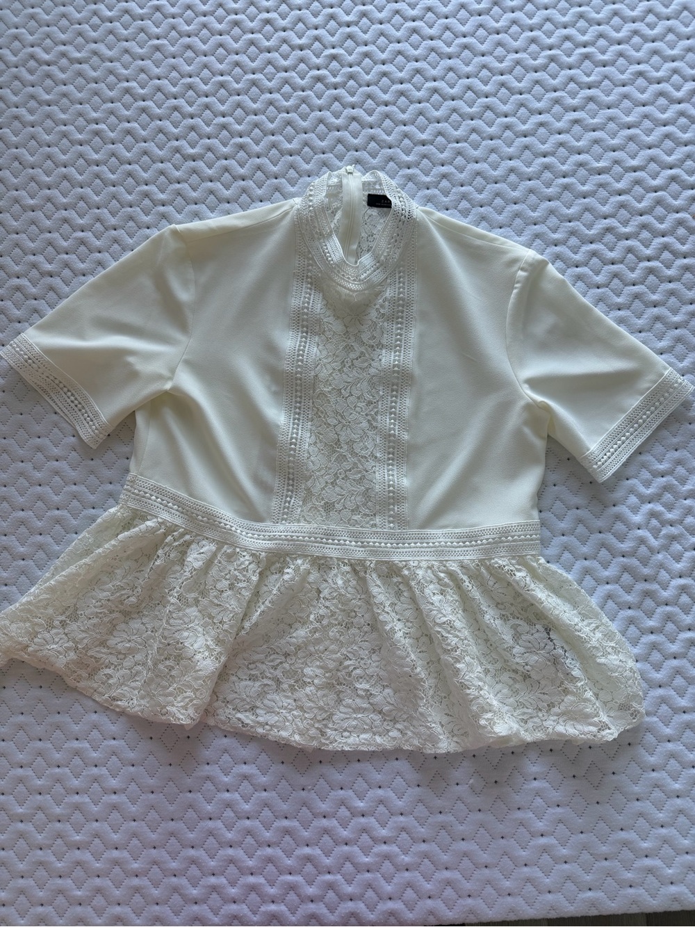 Ivory Lace Peplum Top
